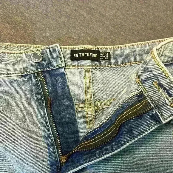 Pretty Little Thing Denim Ripped Jean Short Frayed Bottom. Women’s Size 10 - Picture 7 of 13